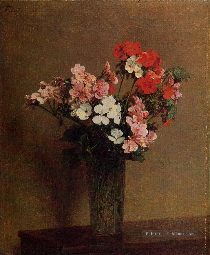 Géraniums peintre Henri Fantin Latour floral Peintures à l'huile